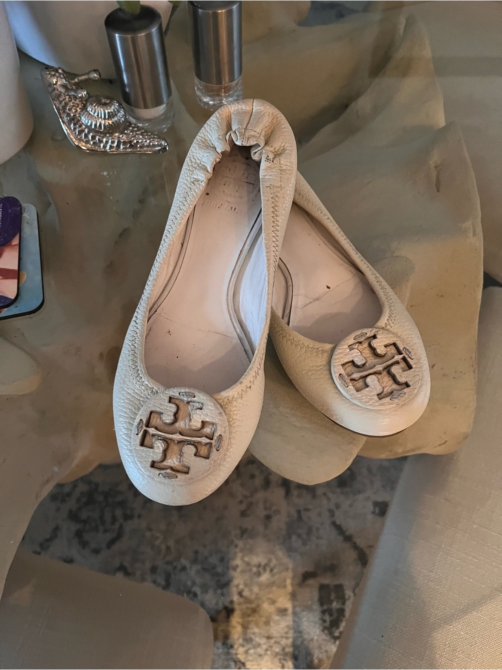 Tory Burch Cream Reva Ballet Flats - Women's 6
